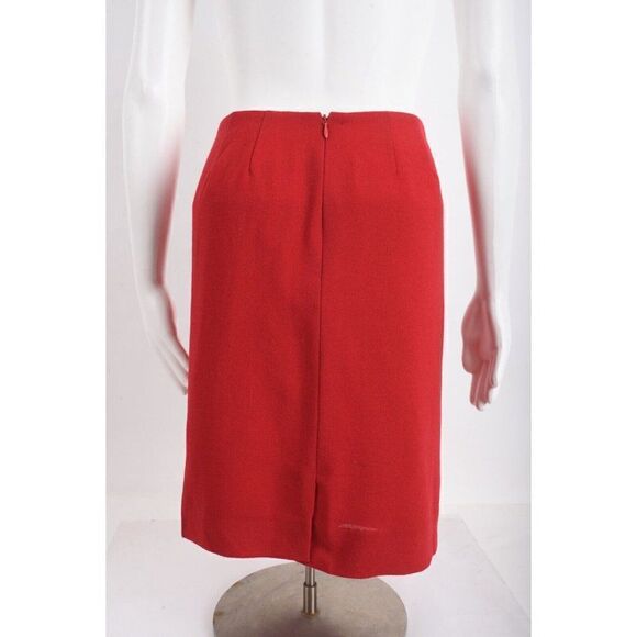 Jennifer Jane Womens Red Skirt Suit Set Blazer Jacket US 8 - Picture 11 of 14
